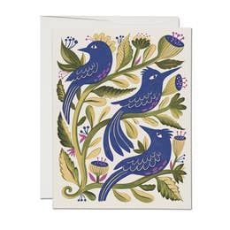 purple birds blank card card from flower + furbish Shop now at flower + furbish