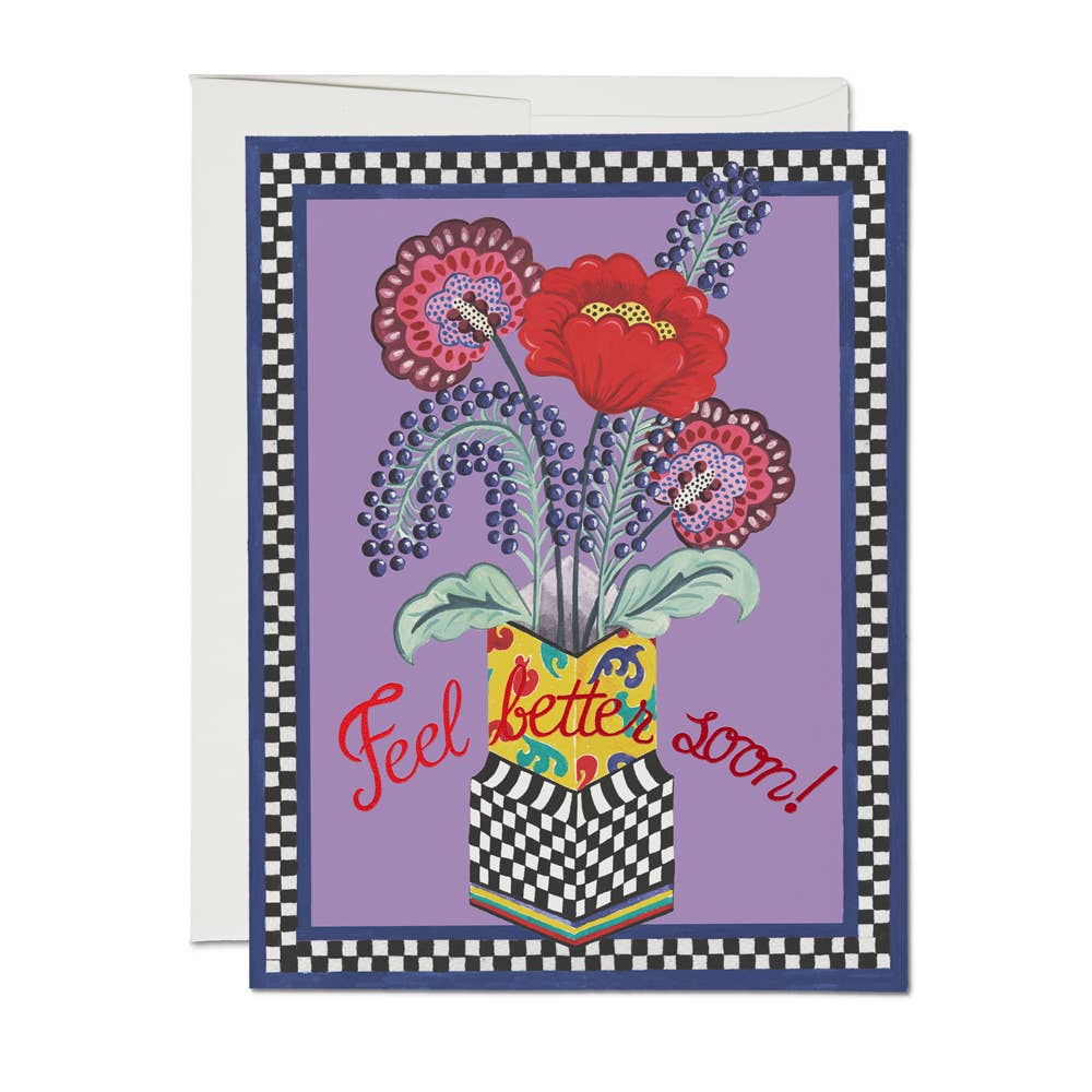 feel better soon blank card card from flower + furbish Shop now at flower + furbish