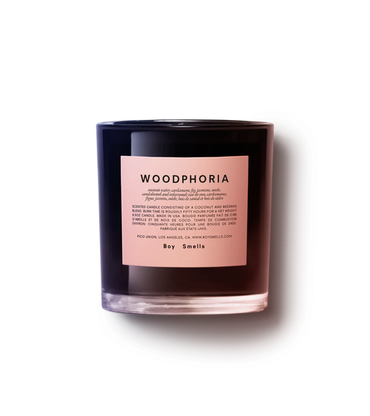 woodphoria boy smells candle candle from flower + furbish Shop now at flower + furbish