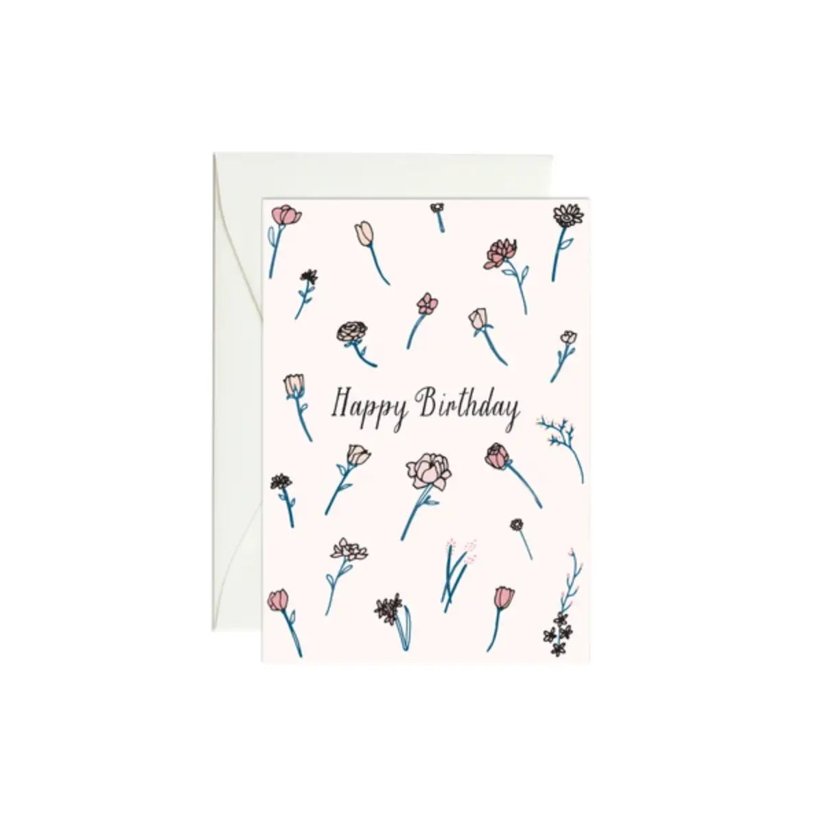 birthday flowers mini blank card card from flower + furbish Shop now at flower + furbish