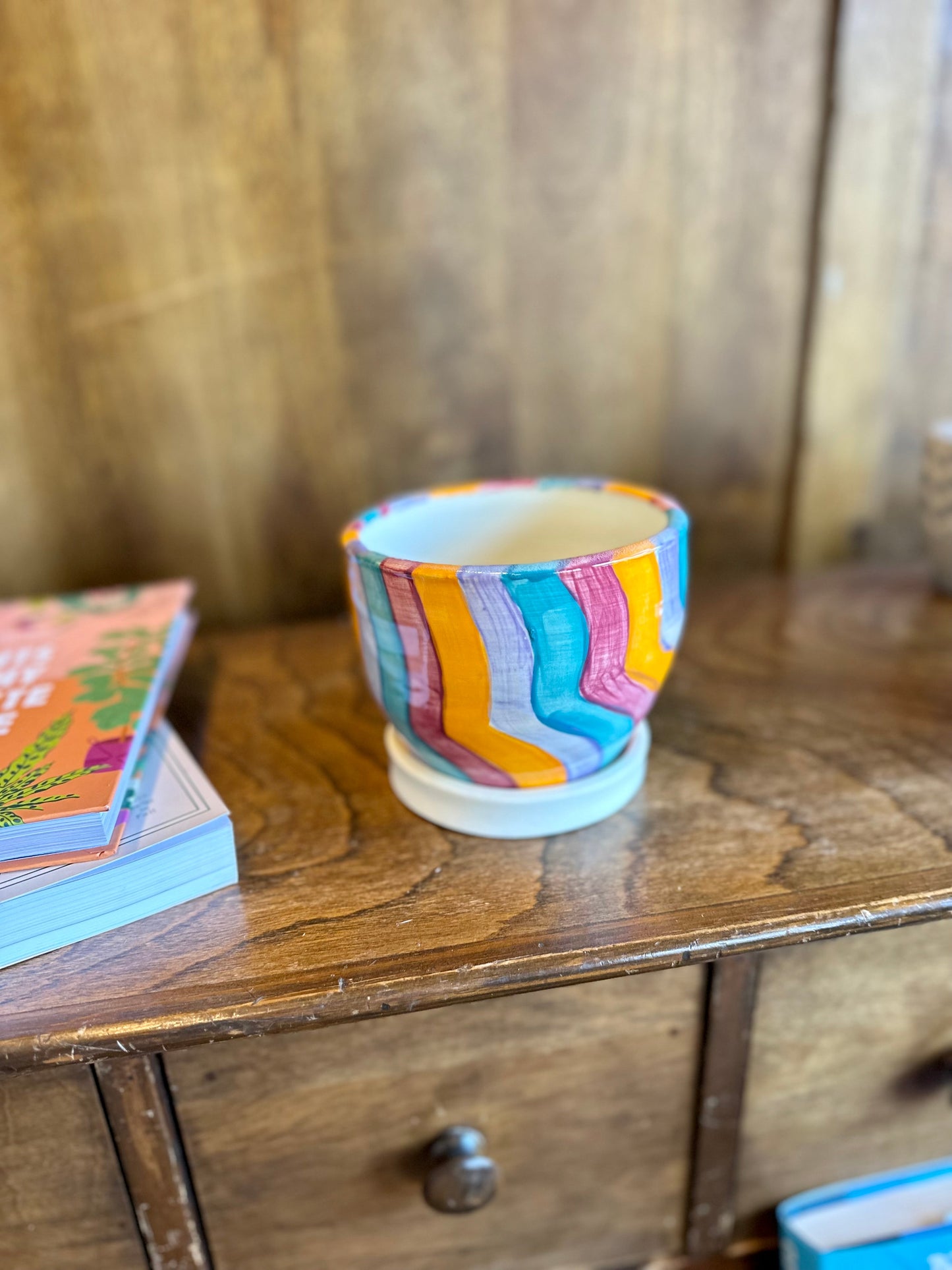 multi stripe pot plant pot from flower + furbish Shop now at flower + furbish