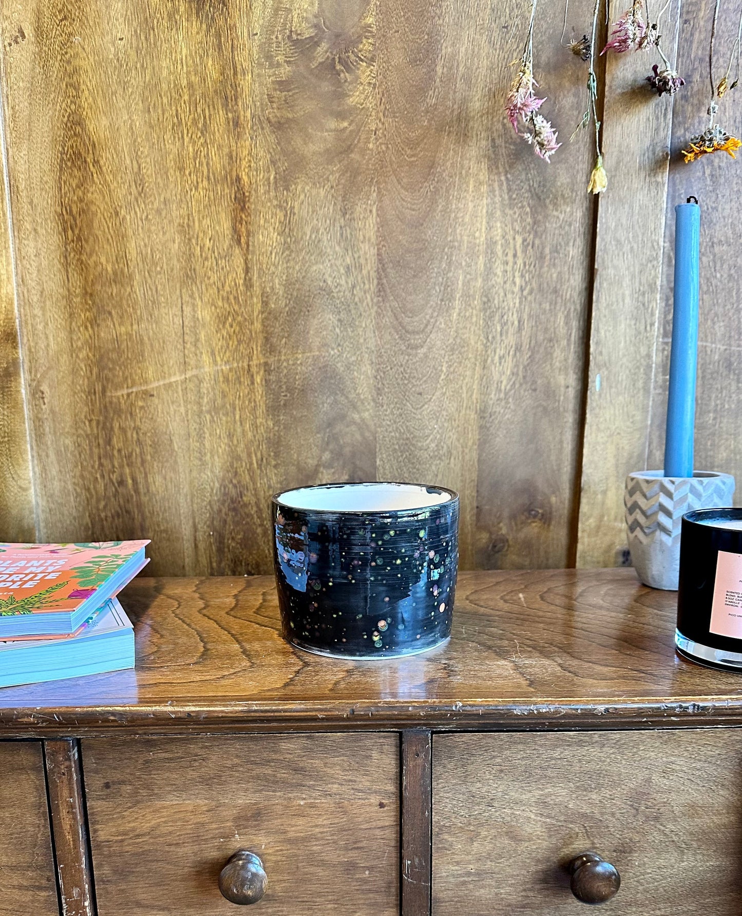 black speckle pot vase from flower + furbish Shop now at flower + furbish
