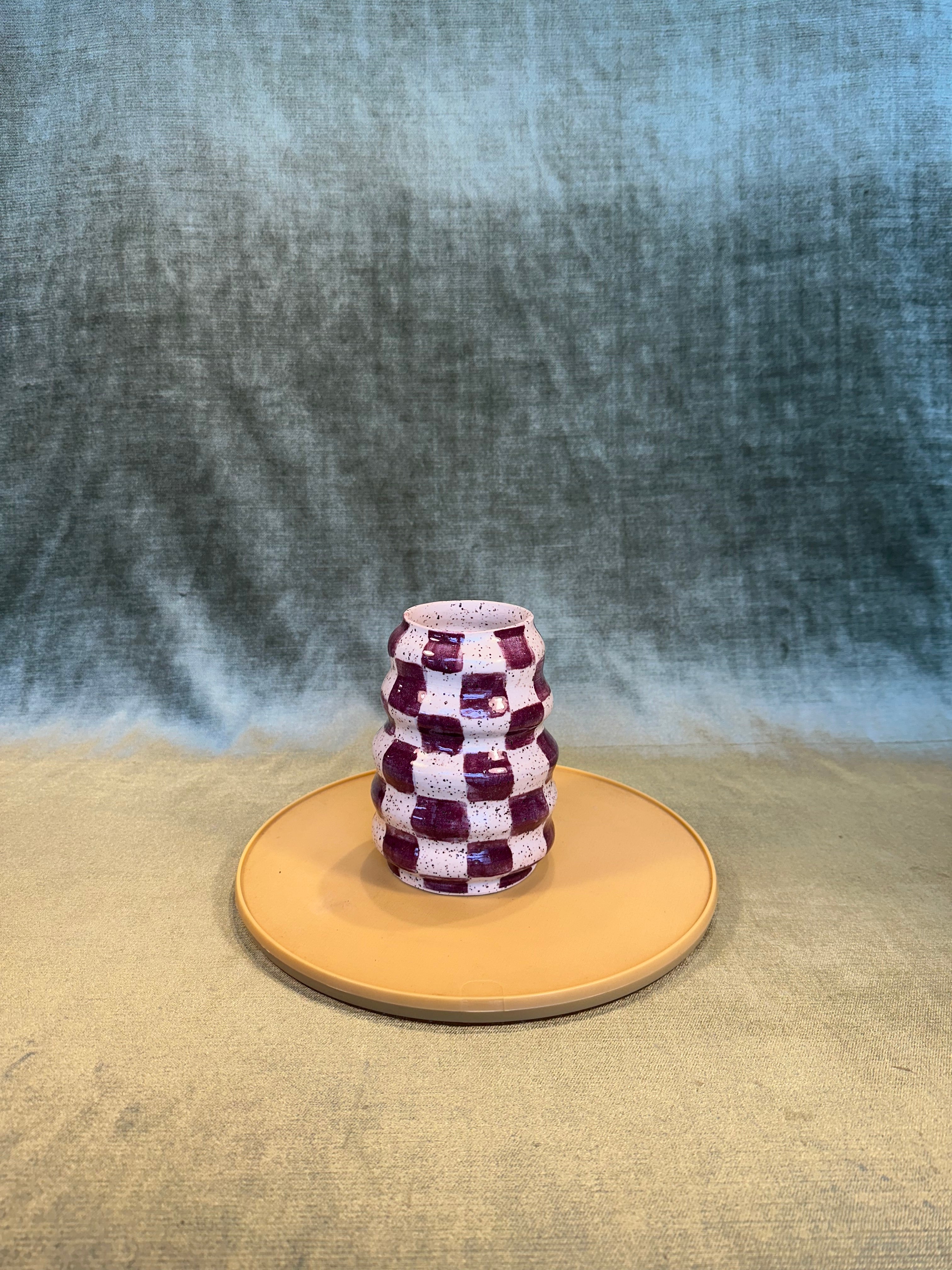 checkerboard vase shop now at flower + furbishKoryn, shipping, vase