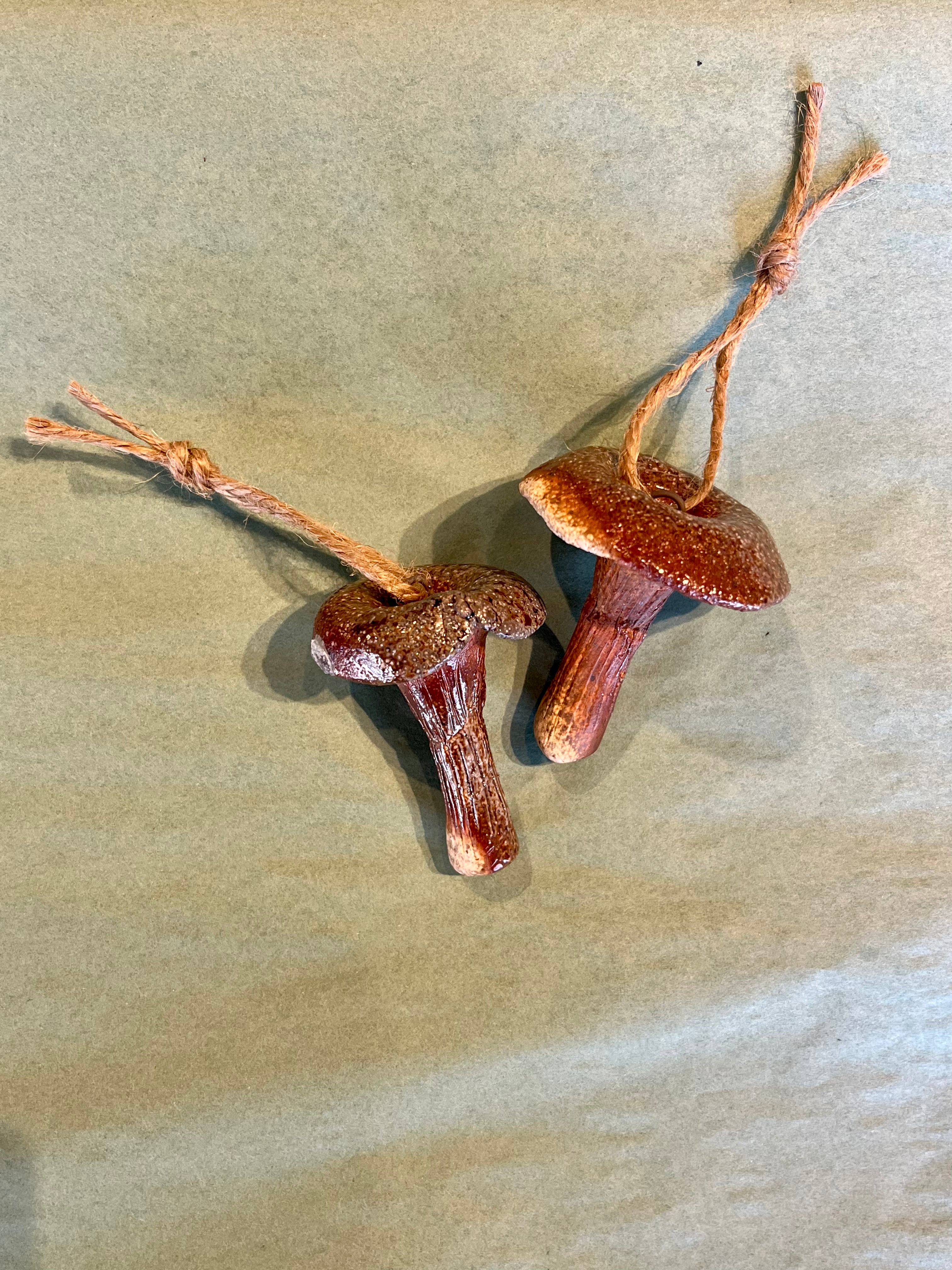 handmade mushroom ornaments Gift from flower + furbish Shop now at flower + furbish
