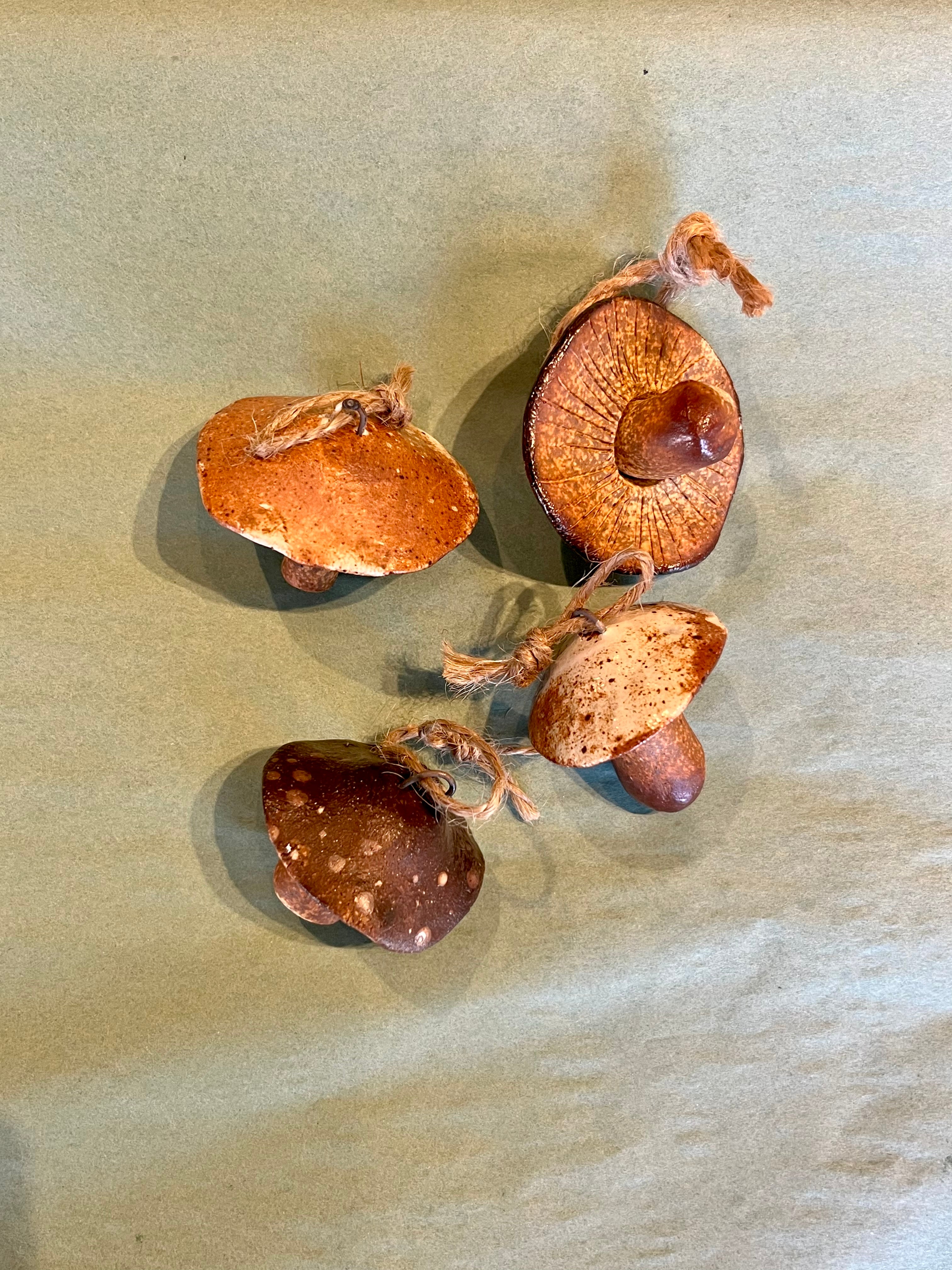 handmade mushroom ornaments Gift from flower + furbish Shop now at flower + furbish