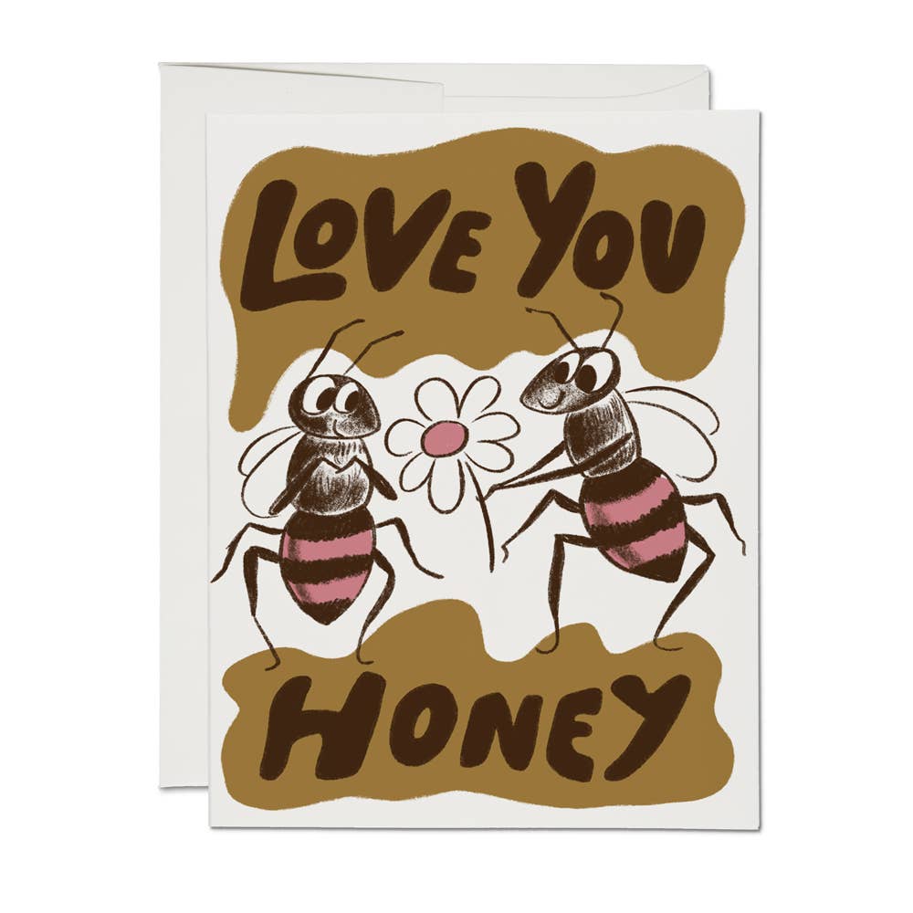 love you honey blank card card from flower + furbish Shop now at flower + furbish