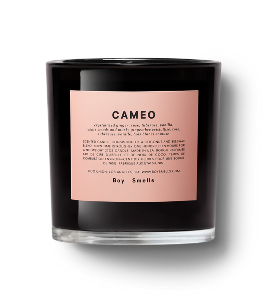 cameo boy smells candle candle from flower + furbish Shop now at flower + furbish