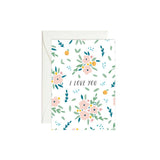 i love you bouquets mini blank card shop now at flower + furbishanniversary, birthday, blank card, card, Get well, Gift, love, mini card, shipping, sympathy, thank you, wedding