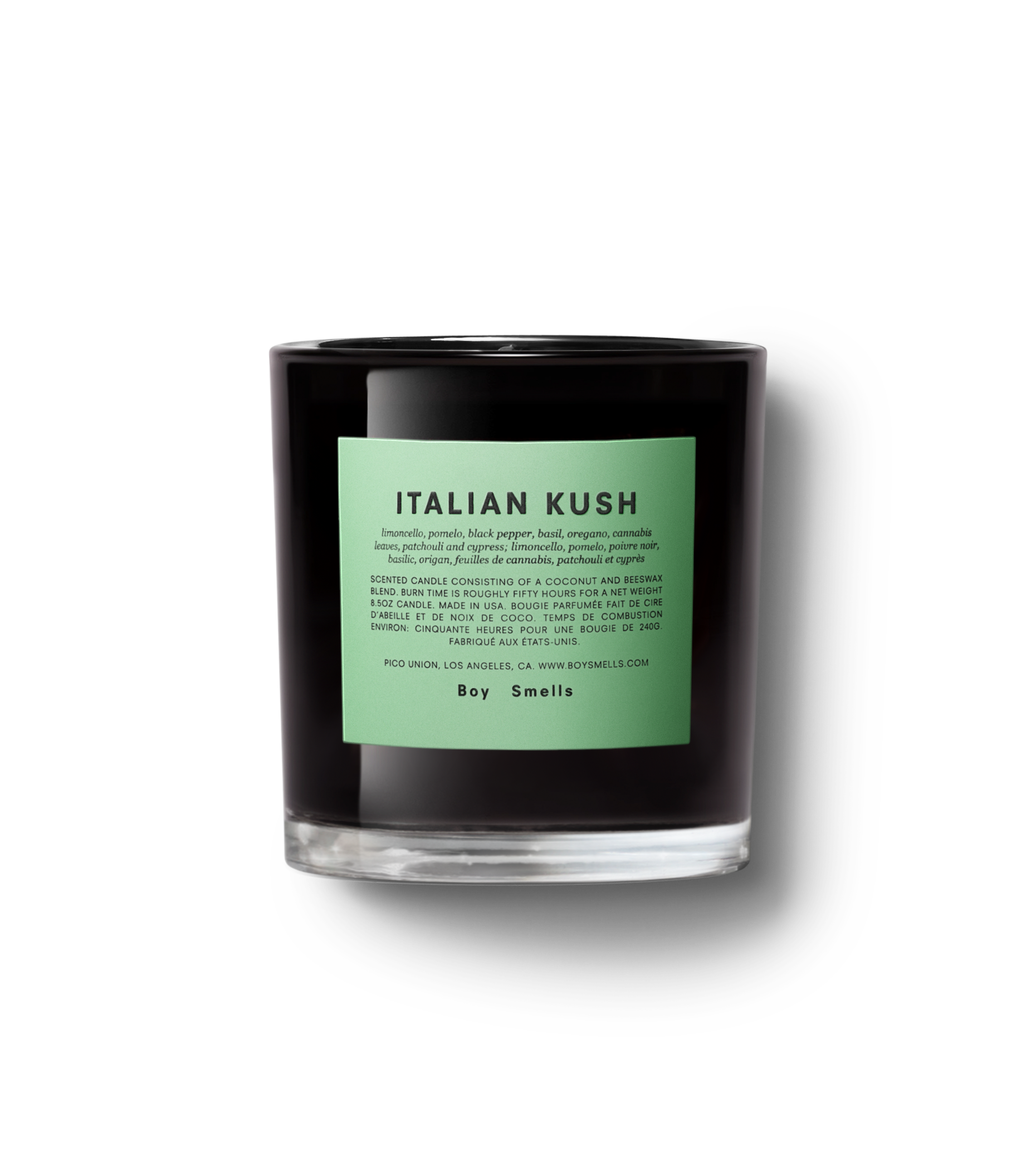 Italian kush boy smells candle candle from flower + furbish Shop now at flower + furbish