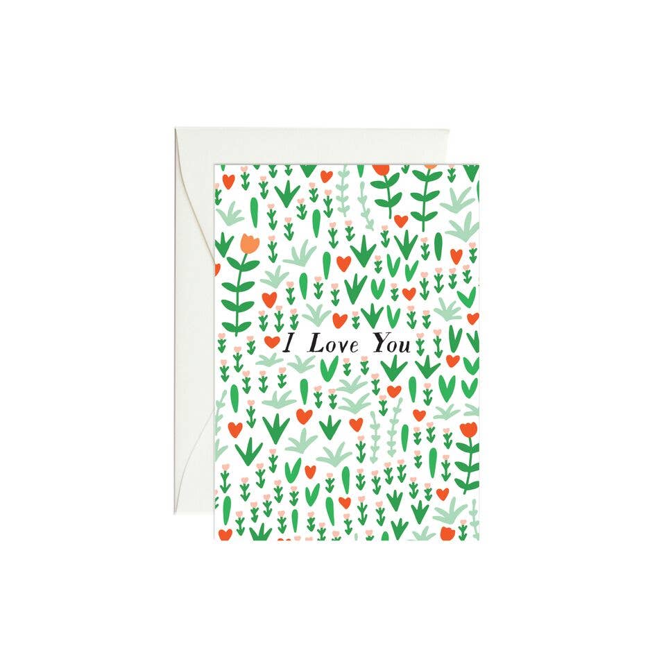 i love you bright blooms mini blank card card from flower + furbish Shop now at flower + furbish