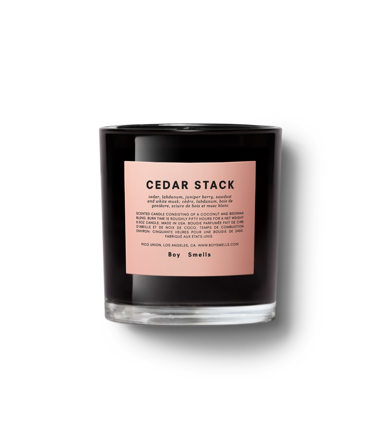 cedar stack boy smells candle candle from flower + furbish Shop now at flower + furbish