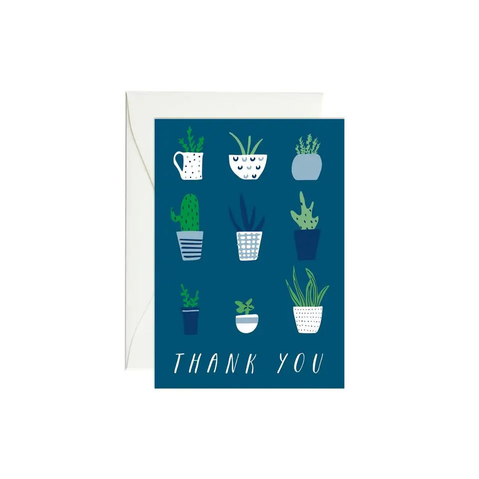 potted plant thank you mini blank card card from flower + furbish Shop now at flower + furbish