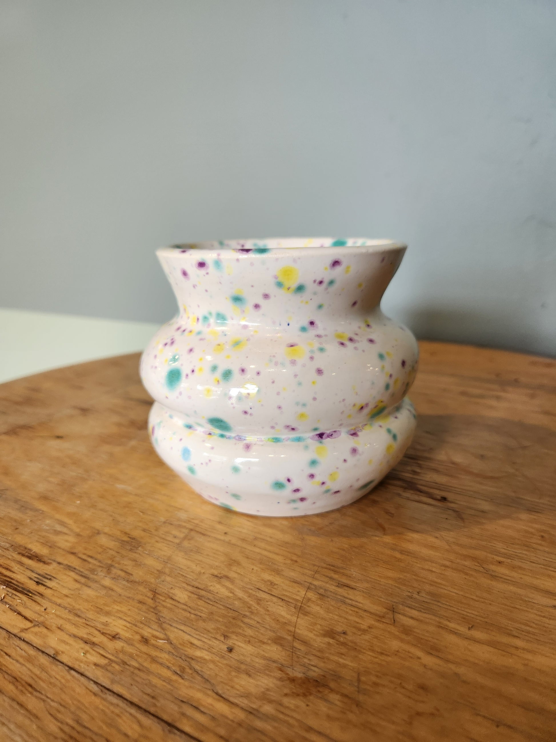 white speckled vase vase from flower + furbish Shop now at flower + furbish