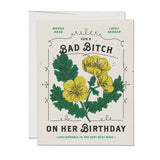 bad bitch birthday blank card shop now at flower + furbishbirthday, blank card, card, celebration, shipping