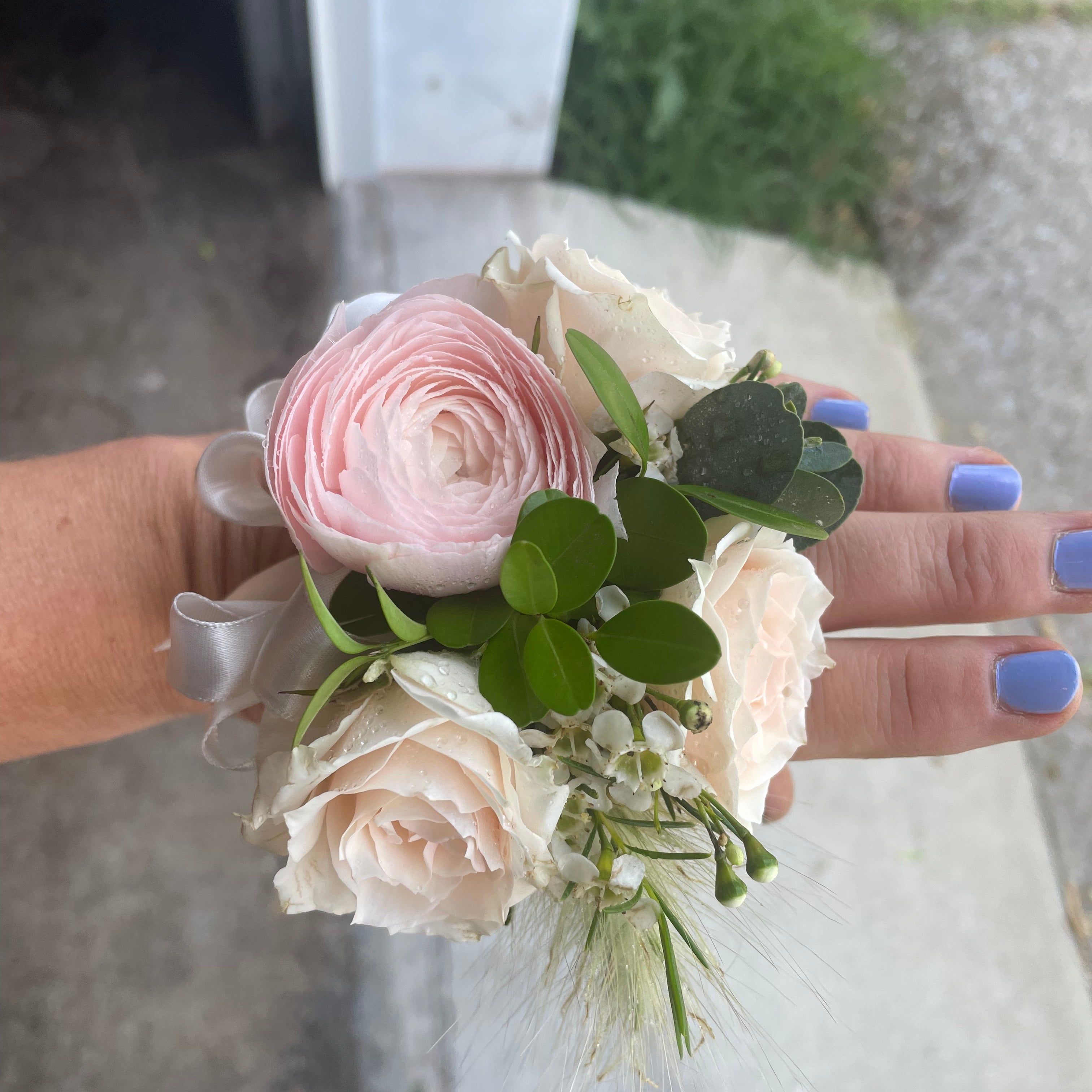 wrist corsage flowers from flower + furbish Shop now at flower + furbish