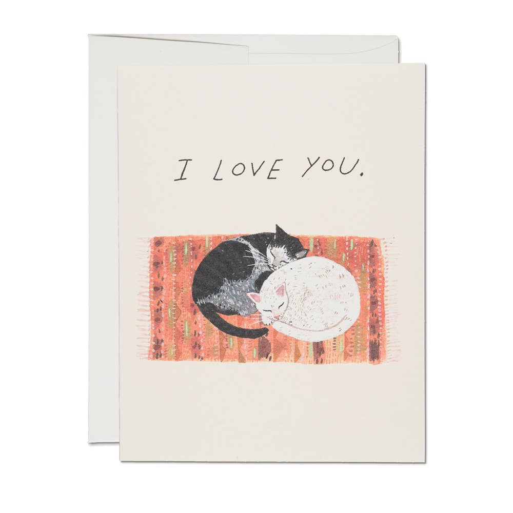 cat cuddle blank card card from flower + furbish Shop now at flower + furbish