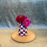 checkerboard vase shop now at flower + furbishKoryn, shipping, vase