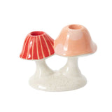 cheerful mushroom candleholder