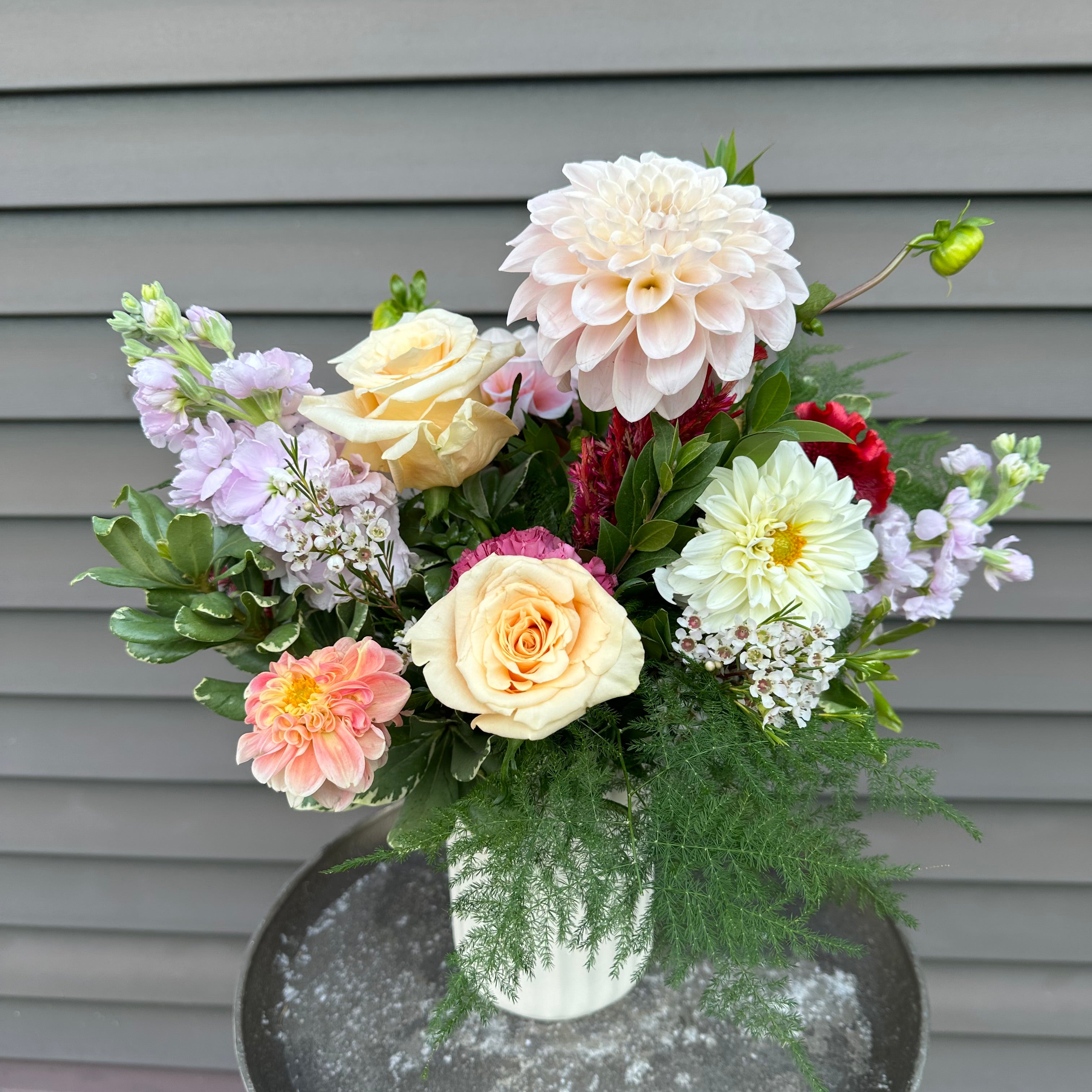 designer’s choice seasonal arrangement