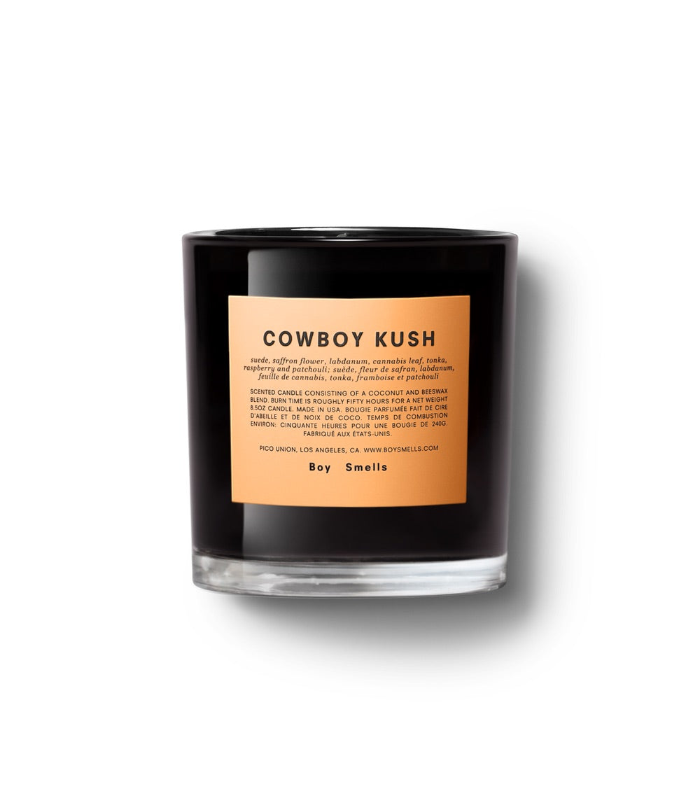 cowboy kush boy smells candle candle from flower + furbish Shop now at flower + furbish