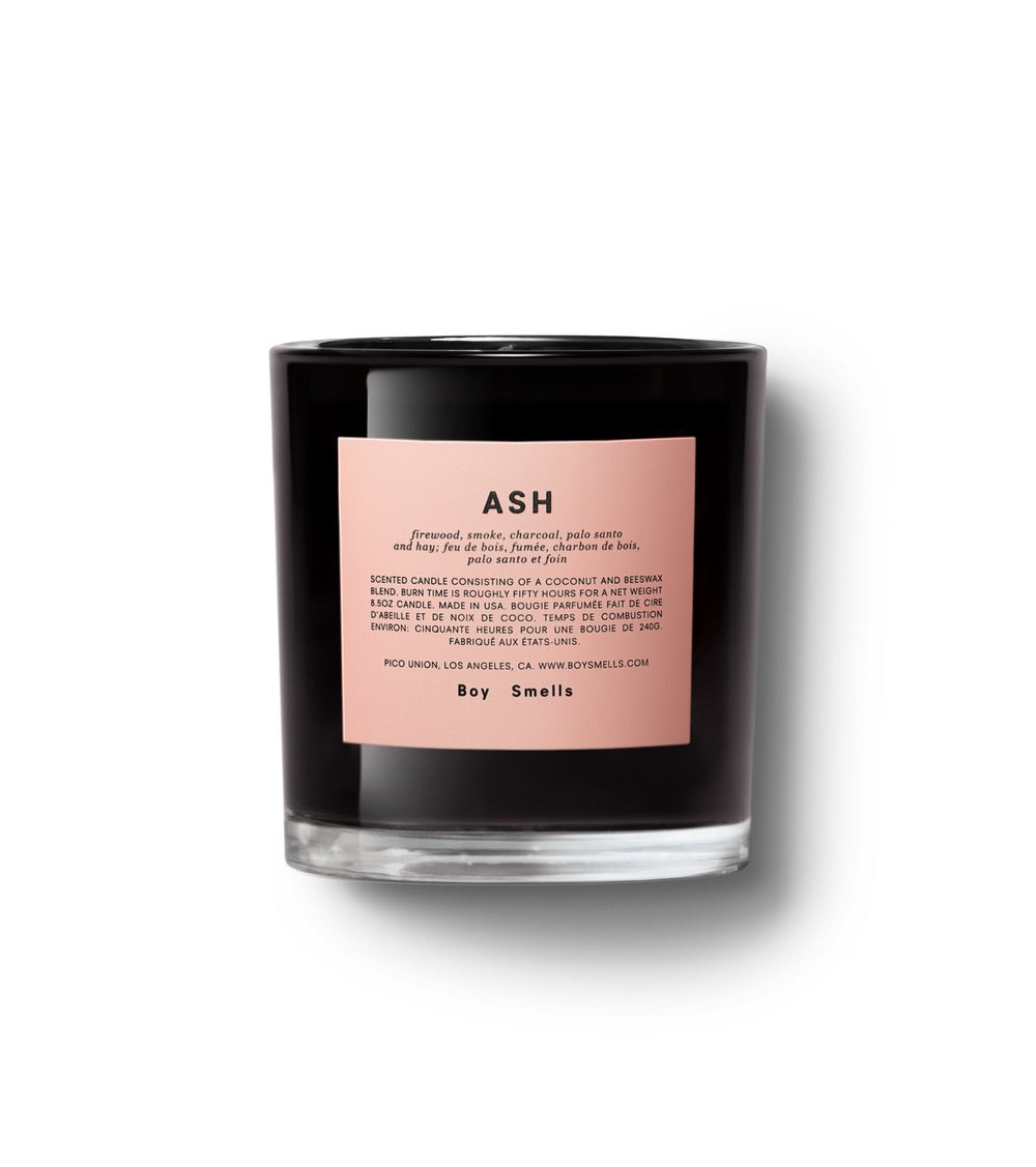 ash boy smells candle candle from flower + furbish Shop now at flower + furbish