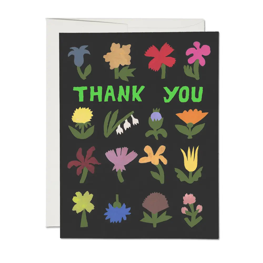 little flowers thank you blank card shop now at flower + furbishblank card, card, celebration, friendship, Gift, love, shipping, thank you