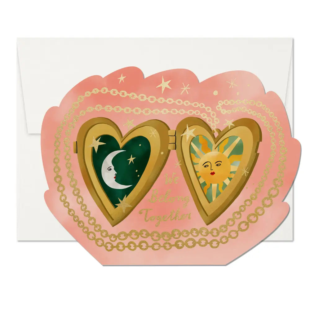 locket love valentine's day blank card shop now at flower + furbishblank card, card, celebration, shipping