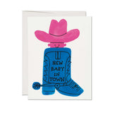new baby in town blank card shop now at flower + furbishbaby, blank card, card, celebration, new baby, shipping