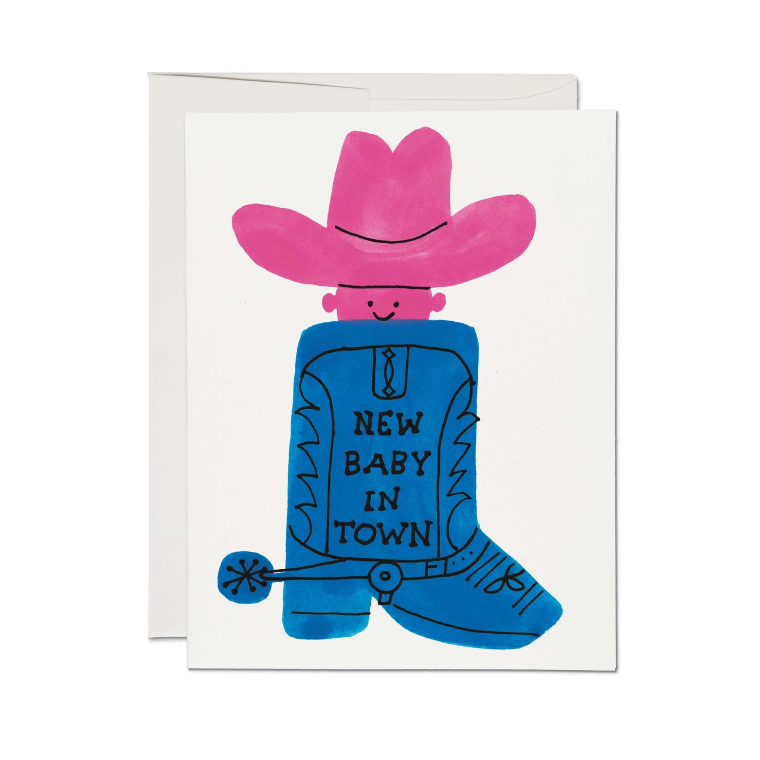 new baby in town blank card shop now at flower + furbishbaby, blank card, card, celebration, new baby, shipping