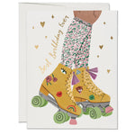 roller skate birthday blank card shop now at flower + furbishblank card, card, celebration, shipping