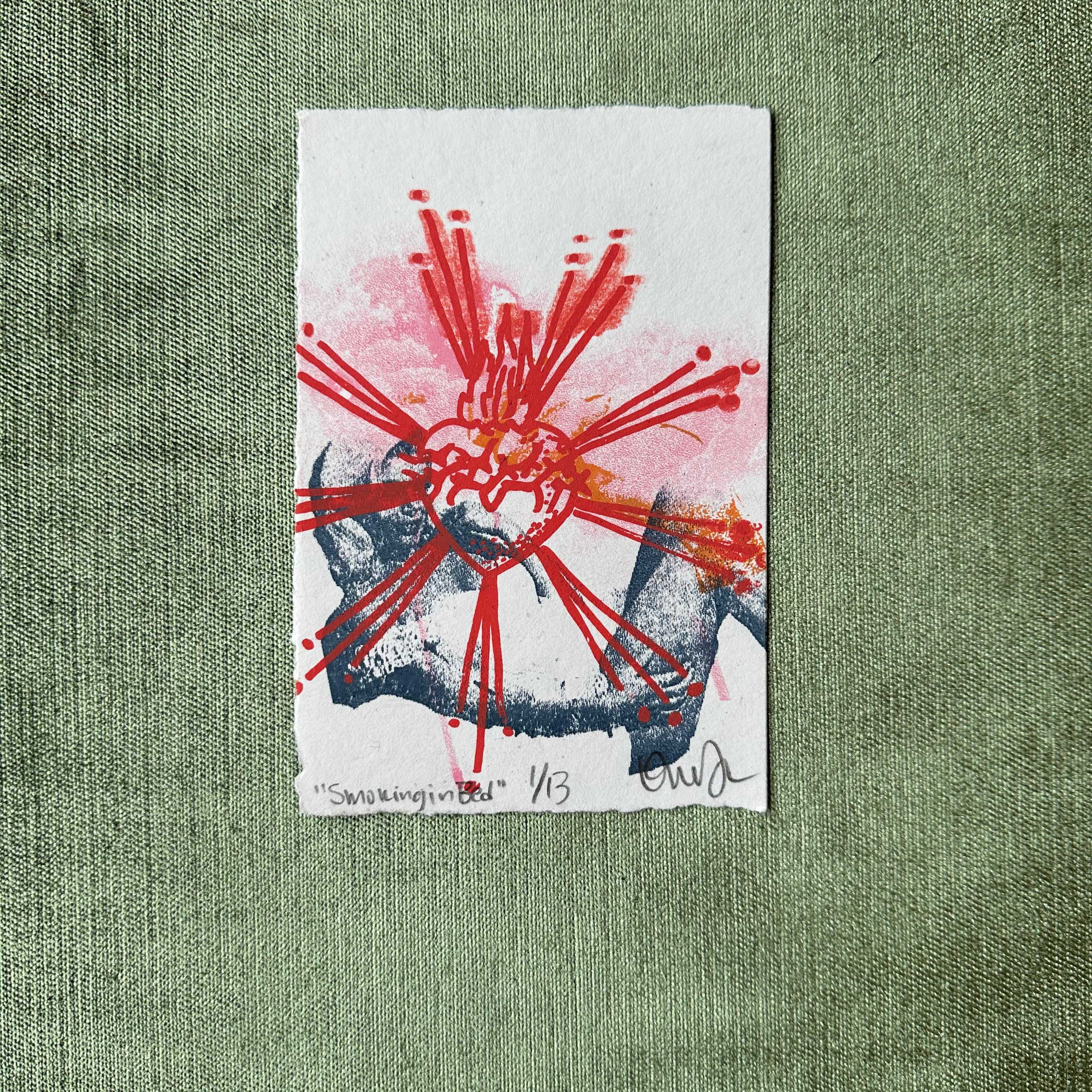 smoking in bed print shop now at flower + furbishlife on mars, marlee, print, shipping