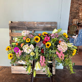 sunflower casket spray