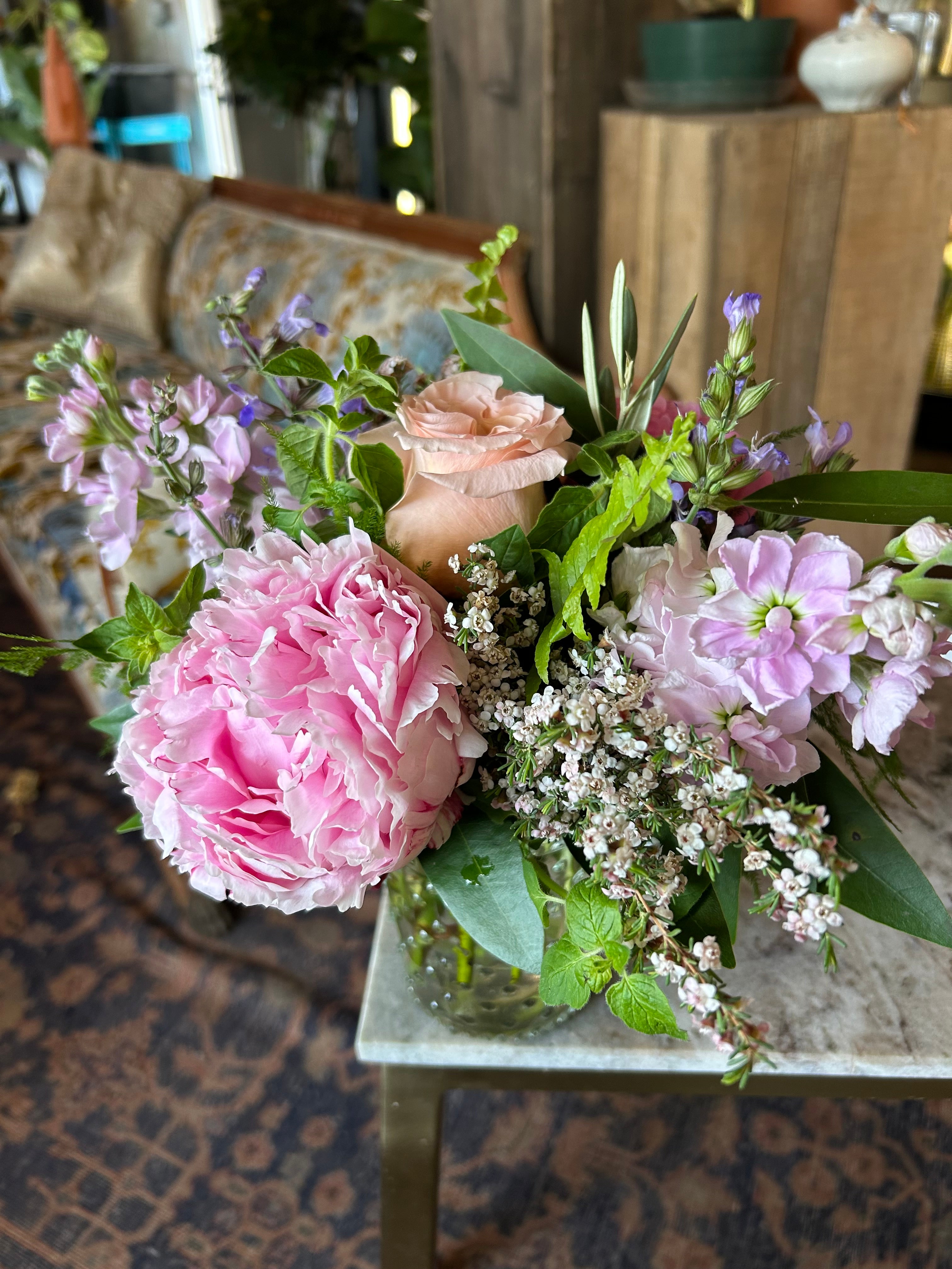sunshine shop now at flower + furbishcelebration, floral arrangement, Flowers, Gift, vased arrangement